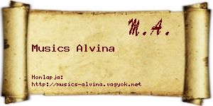 Musics Alvina névjegykártya